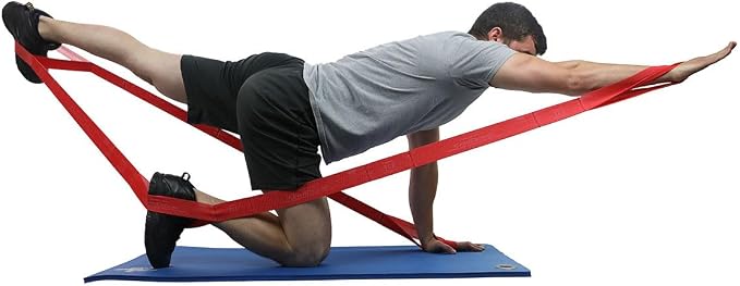 CanDo Multi-Grip 6 Foot Exercise Resistance Band with Hand/Foot Loops for Total Body Workouts, Training, Rehab, Stretching and Therapy