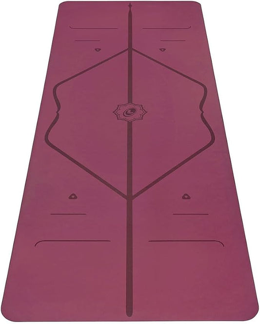 Liforme Classic Yoga Mat - Posture Alignment Design, Advanced Non-Slip Grip | Eco-friendly, Non-Toxic, Sweat-Resistant, long, wide, 4.2mm thick mat for comfort, recommended for Hot Yoga, Free Yoga Bag