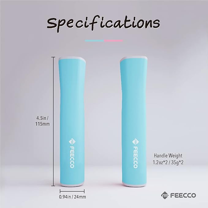 FEECCO Jump Rope for Kids, Pink and Blue Colored Jump Ropes for Girls and Boys 3~12 Years Old, with Adjustable Length Rope and Skin Friendly Silicone Handles