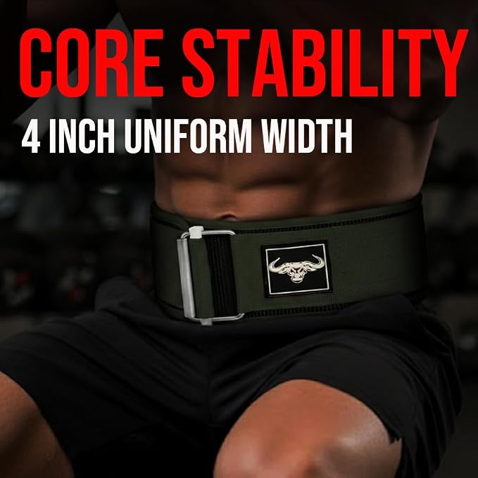 IBRO Quick Locking Premium Weight Lifting Belt - Back Support for Powerlifting, Cross Training & Gym Bodybuilding - 4 Inch Nylon Men and Women with Metal Buckle for Core Stability