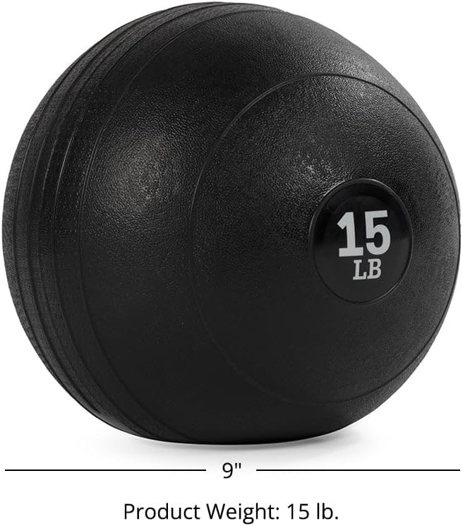 Titan Fitness Rubber Slam Ball, Dead Weight Ball Absorbs Impact, Minimal Bounce, Textured Surface for Strength and Conditioning, Cardio Workouts, Full Body Workout