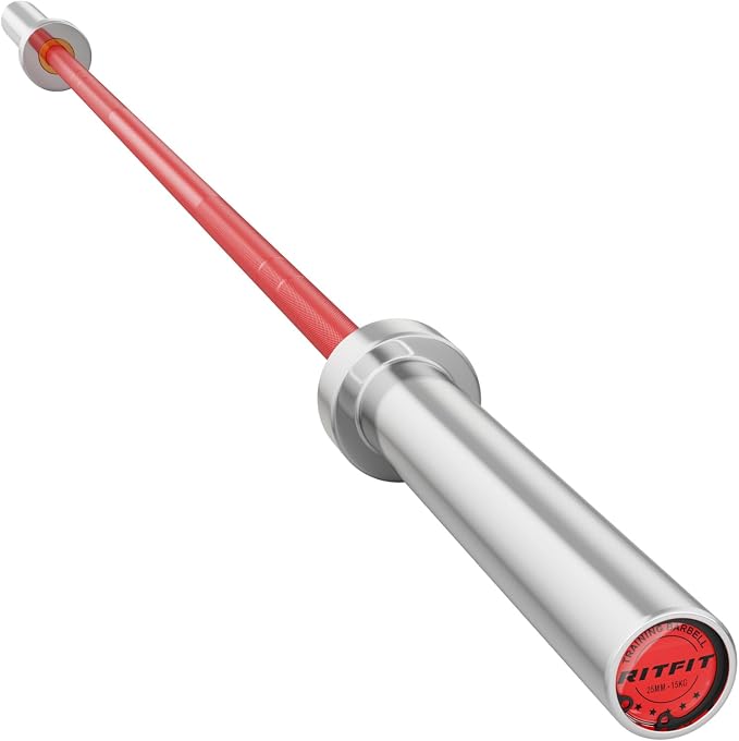 RitFit Elite 7ft Olympic Barbell, Robust 45lb Barbell for Weightlifting and Powerlifting, Superior Olympic Bar with Exceptional 500lbs Load Capacity, Weight Bar for 2” Standard Plates