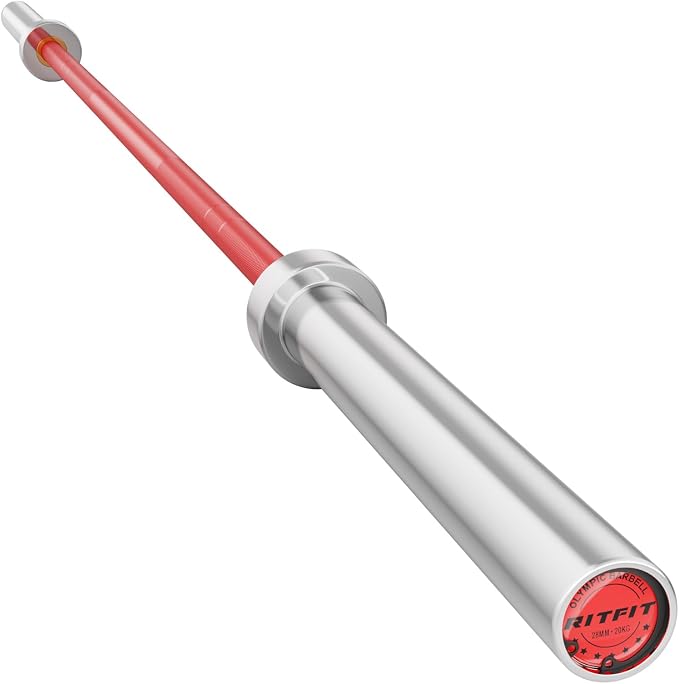 RitFit Elite 7ft Olympic Barbell, Robust 45lb Barbell for Weightlifting and Powerlifting, Superior Olympic Bar with Exceptional 500lbs Load Capacity, Weight Bar for 2” Standard Plates