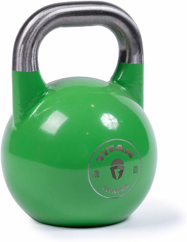 Titan Fitness Competition Kettlebell, Single Piece Casting, KG Markings, Full Body Workout