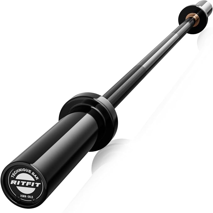 RITFIT Olympic Barbell 4ft/6ft - 2 Inch Weight Bar for Strength Training, Weightlifting, Squat, Deadlift, Bench Press, Curl, Overhead Press - 350lbs/500lbs Capacity