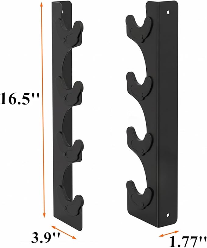 Tebery Wall Mount Barbell Rack, Heavy Duty Vertical Barbell Storage Holder for Curl Bars, Space Saving Home Gym Weight Hanger Organizer for Garage Gym Equipment