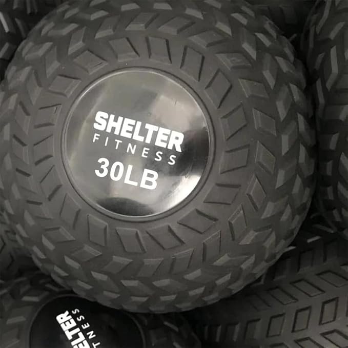 Black Rubber Treaded Slam Ball Equipment