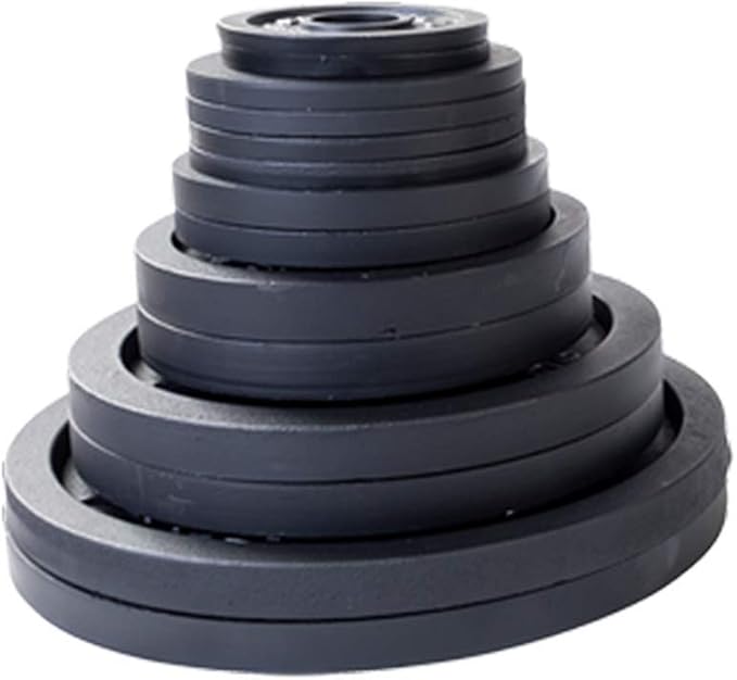 Body-Solid Cast Iron Olympic Weight Plate Set, Free Weights Dumbbell Plates with 2 Inch Standard Hole for All Olympic Barbell Types