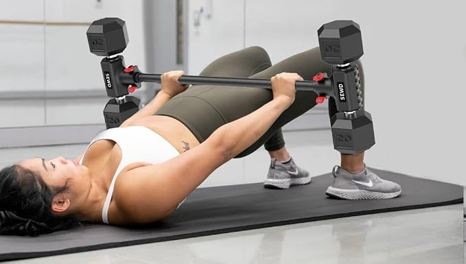 Dumbbell Converter - Turn Dumbbells into Barbell Set, Up to 220LB Capacity | Adjustable Weights, for Home Gym Full Body Workouts Weightlifting Training