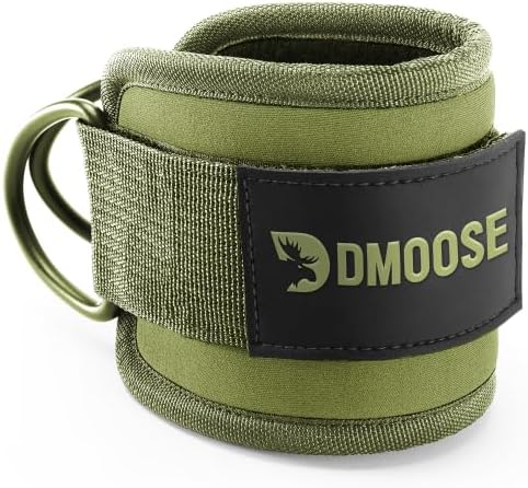 DMoose Ankle Strap for Cable Machine - One Size Fit with Premium Padding, Workout Kickback Ankle Cuffs, Ankle Bands for Working Out, Booty Workouts, Leg Extension, Hip Abductors & Lower Body Exercises