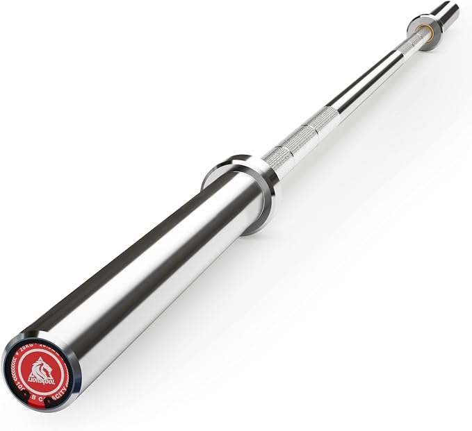 LIONSCOOL 7FT Olympic Barbell 2” Bar for Strength Training Weightlifting | 700/1000/1500lbs Weight Capacity, 2-Inch 40/45lbs Black, Silver, Red, Chrome Power Lifting, Squat, Deadlift, Presses, Row Bar