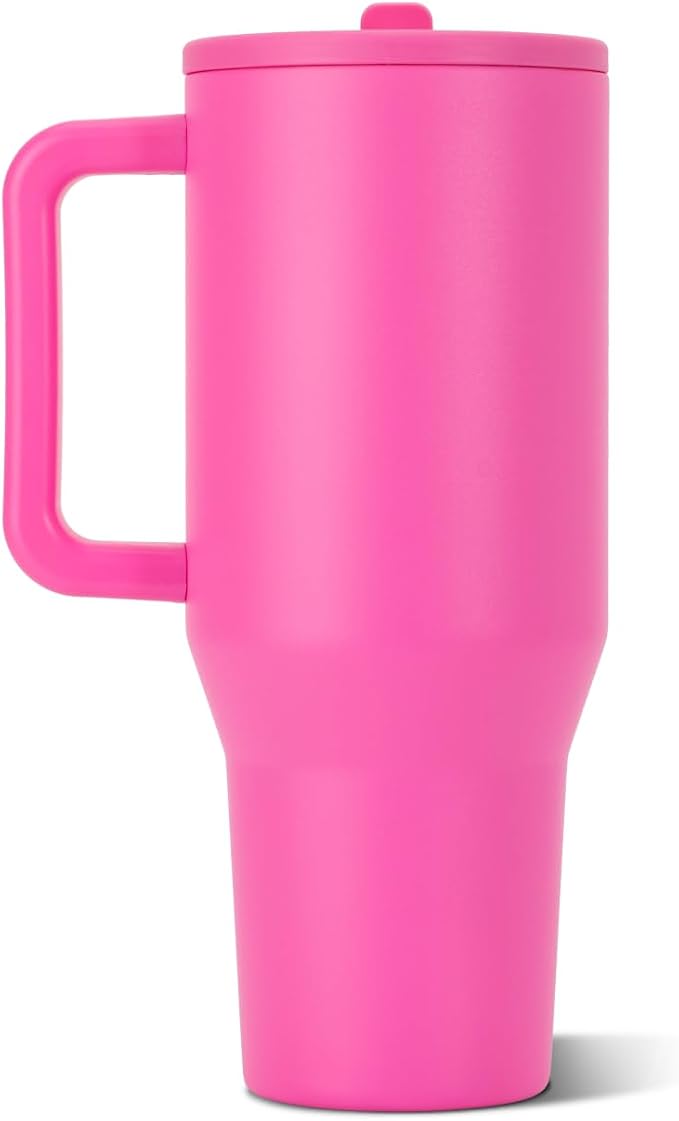 HydroJug Traveler 32oz, Insulated Tumbler with Handle & Straw, Razzle