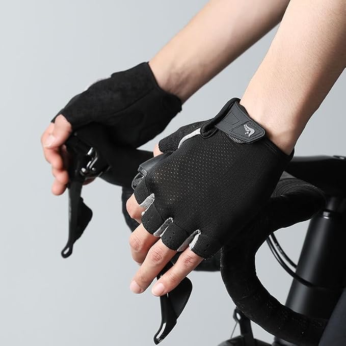Womens Workout-Fingerless-Gloves with Anti-Slip Palm, Breathable-Grip-Sport-Gloves for Cycling Weightlifting Gym Sports Training