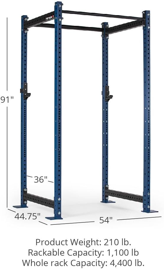 Titan Fitness T-3 Series Power Rack, 1,100 LB Capacity Cage for Weightlifting and Strength Training