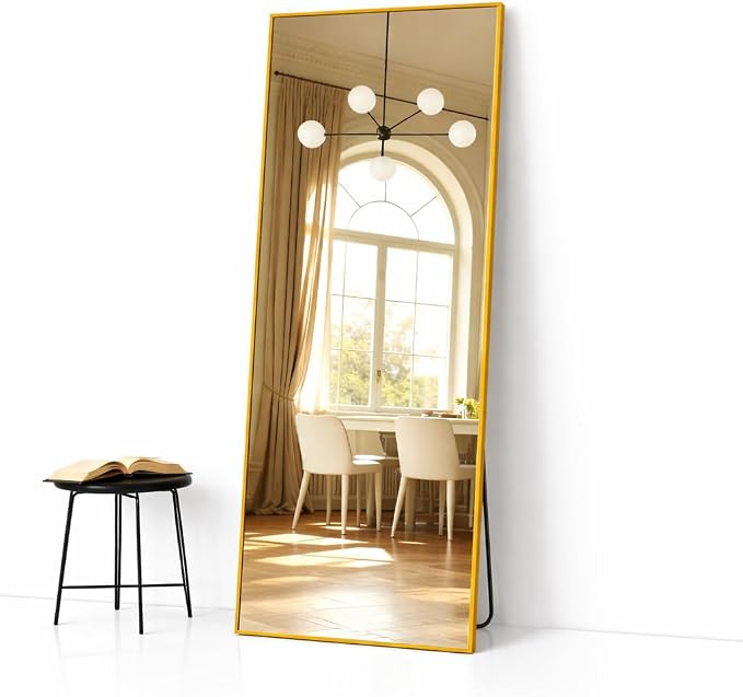 Simple Deluxe Full Length Mirror, 71"x26"Large Floor Mirrors, for Wall Door Bedroom Bathroom Living Room (Gold)