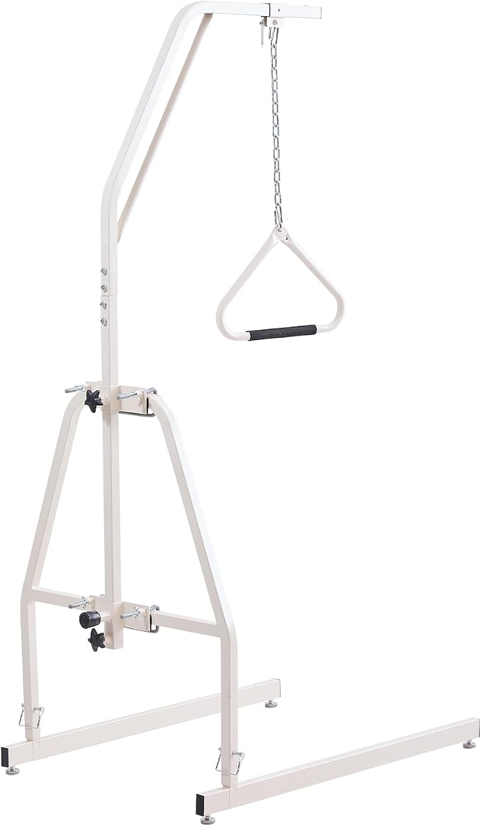 VEVOR Trapeze Bar for Bed Mobility, Bed Trapeze with Clamps and Floor Stand, 250LBS Weight Capacity Pull Up Assist for Elderly, Patients & Disabled, Suitable for Home Care, Hospital, Nursing Home