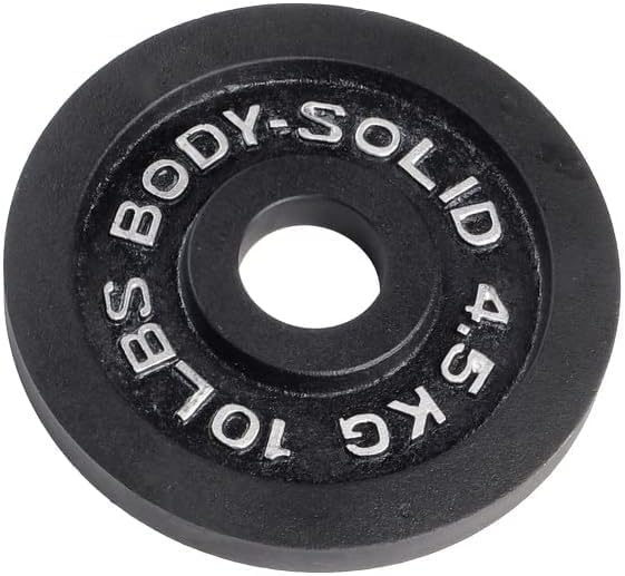 Body-Solid Cast Iron Olympic Weight Plate Set, Free Weights Dumbbell Plates with 2 Inch Standard Hole for All Olympic Barbell Types