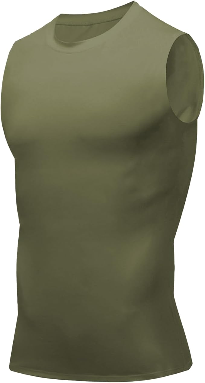 Compression Shirt Men Slimming Body Shaper Vest Crewneck Workout Tank Top | Tummy Control Undershirts, Gynecomastia Compression Shirts, Back Support, Sleeveless Muscle Shirts, Shaping Tank Top