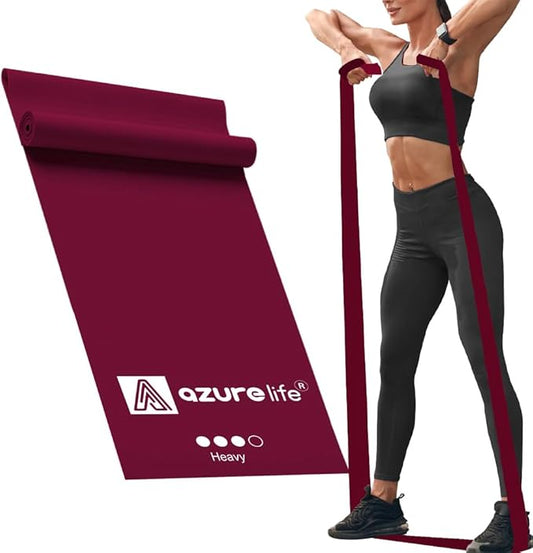 A AZURELIFE Professional Individual Exercise Resistance Bands, Single 5, 6,7 Ft or 8 Yards Elastic Bands, Non-Latex Stretch Bands for PT, Yoga, Pilates, Rehab, at-Home or The Gym Workouts
