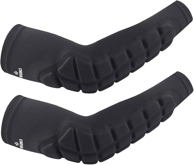 Padded Elbow Forearm Sleeves 2 Pack Compression Crashproof Arm Pads