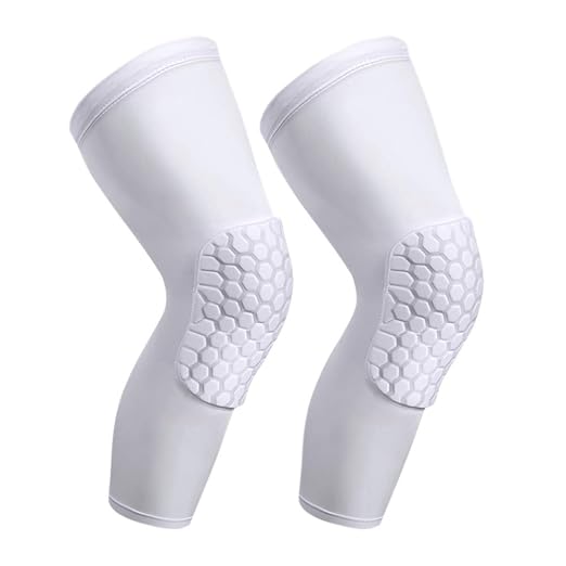 PISIQI Knee Pads Compression Pads Long Leg Sleeve Collision Avoidance Brace Protection Knee Sleeve for Basketball Football Volleyball Cycling (1 Pair)