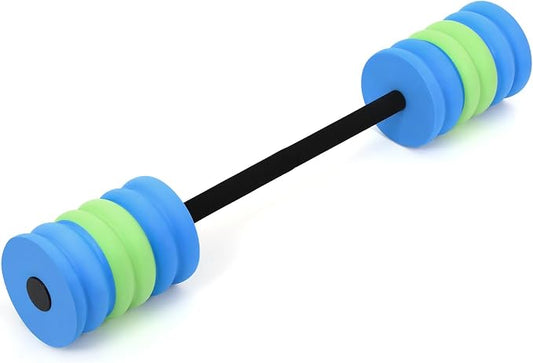 Soulchen Long Aquatic Exercise Dumbbells Pool Exercise Foam Water Weights Dumbbell Aquatic Pool Barbells with High Density EVA Foam for Swim Water Aerobics Workouts Loss