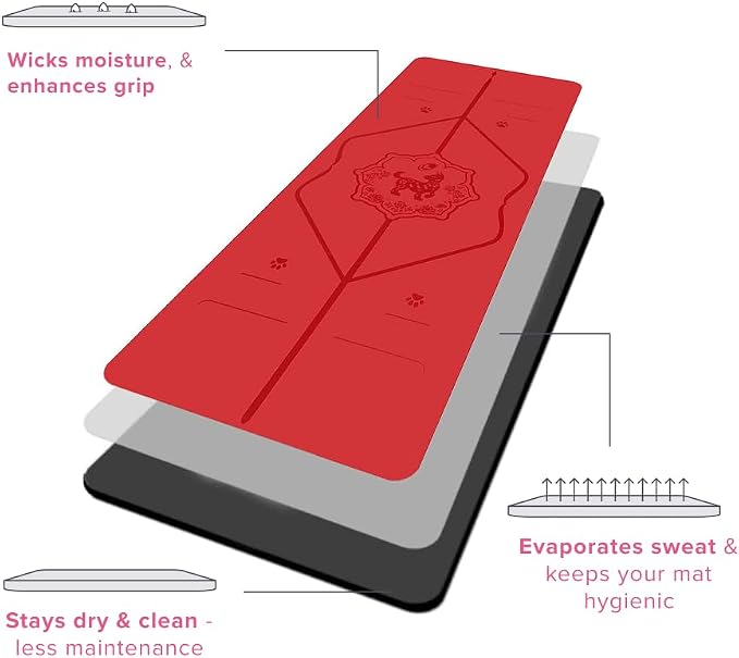 Liforme Zodiac Yoga Mat - Patented Alignment Design, Advanced Non-Slip Grip | Eco-friendly, Non-Toxic, Sweat-Resistant, long, wide, 4.2mm thick mat for comfort, recommended for Hot Yoga, Free Yoga Bag