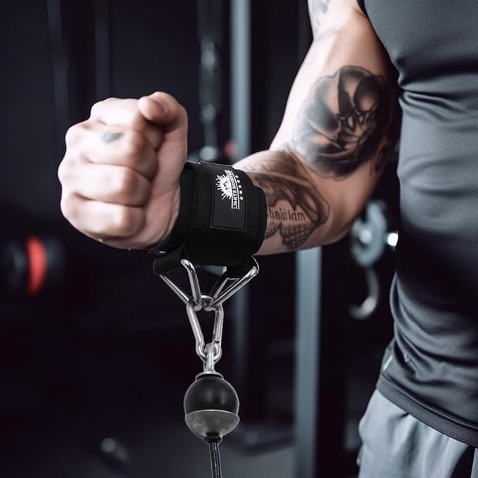 Wrist Cuffs for Cable Machines – Padded & Adjustable Straps for Lateral Raises, Tricep Pushdowns & Strength Training