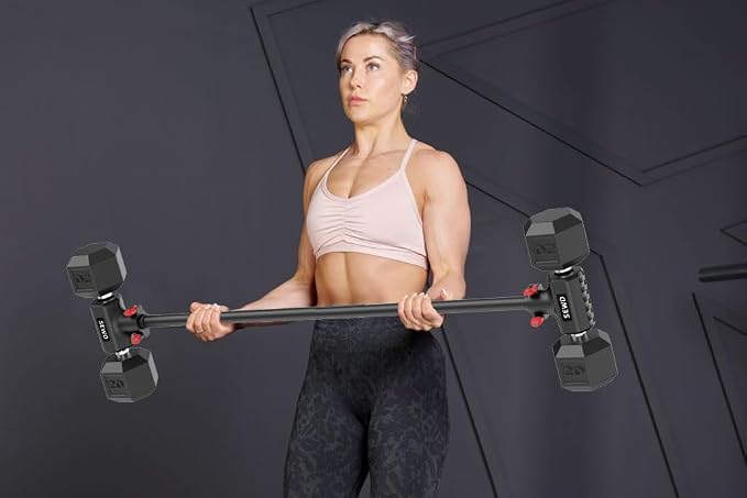 Dumbbell Converter - Turn Dumbbells into Barbell Set, Up to 220LB Capacity | Adjustable Weights, for Home Gym Full Body Workouts Weightlifting Training