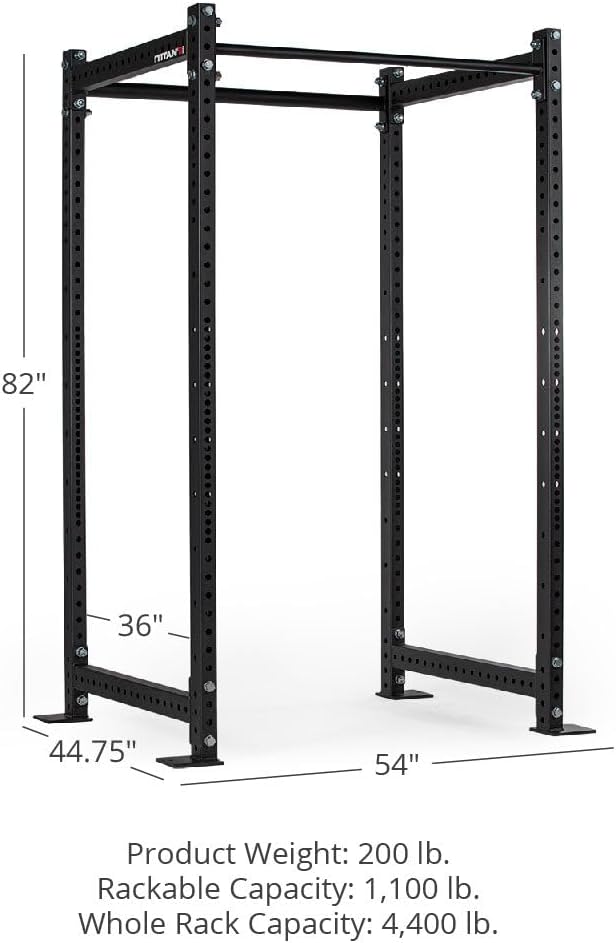 Titan Fitness T-3 Series Power Rack, 1,100 LB Capacity Cage for Weightlifting and Strength Training