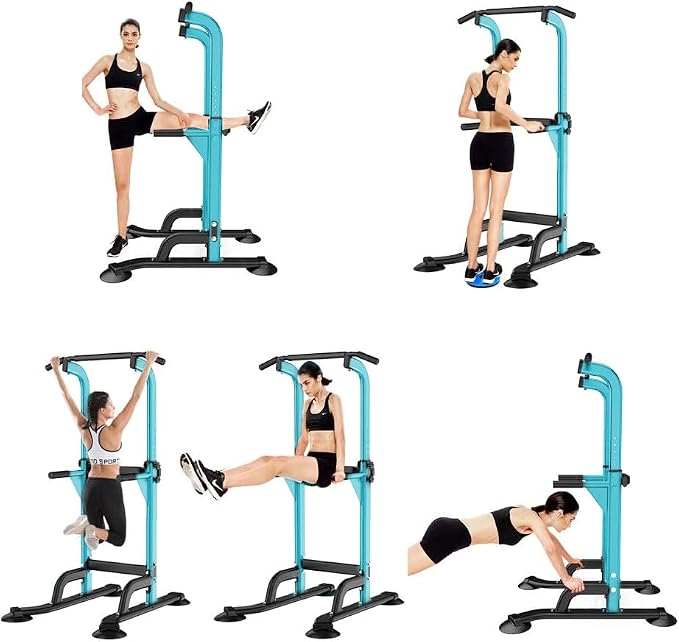 SogesHome Multi-Function Power Tower Pull Up Bar Dip Station for Home Gym | Height Adjustable PullUp Dip Stand, Full Body Strength Training Equipment, Fitness Workout for Push Ups Dips, 330LB Capacity