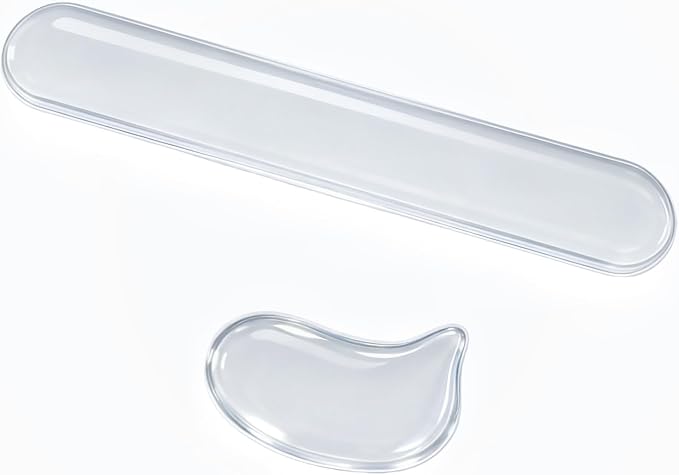 Clear Gel Keyboard Wrist Rest with Mouse Pad Wrist Support, Ergonomic Wrist Rest for Computer Keyboard and Mouse, Non-Slip Cooling Keyboard Pad for Office, Gaming & Laptop (Clear)