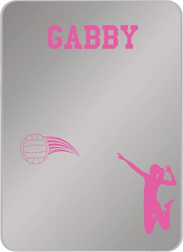 Personalized Sports Player Fan Team Club Locker Mirror Magnet – Back to School Decor, Colorful Magnetic Organizer Accessory for Gym, Home, Office & Refrigerator (Volleyball)