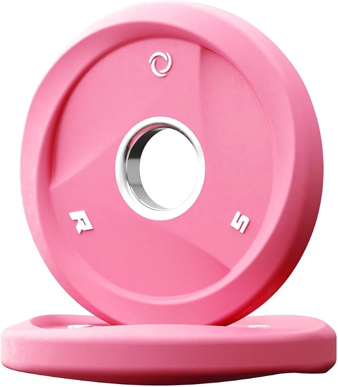 RitFit AURASPIN Olympic Grip Plates, Easy-Grip Curved Design for Home Gym | PU Coated with Curved Grip, Tri-Hole Design for Balanced Lifting, Olympic 2-Inch Bore for Home Gym