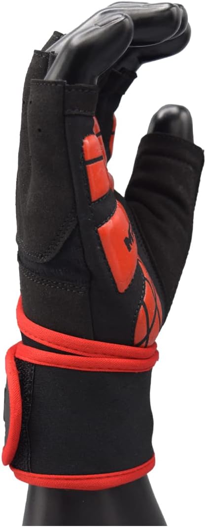 MRX Weightlifting Gloves for Men Workout Gloves Mens Wrist Support Lifting Gloves Male Gym Gloves | Workout Gym Accessories for Men Weight Lifting Fingerless Gym Exercise for Powerlifting