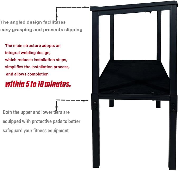 Commercial Heavy Duty Dumbbell/Kettlebell Rack Stand 800LBS | Heavy Duty One-Piece Welded Weight Rack, Anti-Tip Base, Quick 10-Min Assembly, Stores Dumbbells Kettlebells & Fitness Gear