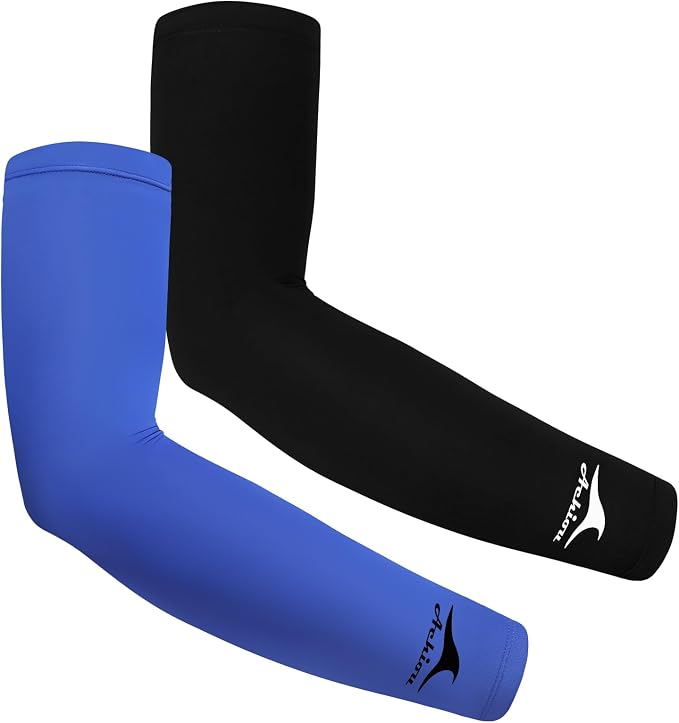 Achiou Volleyball Arm Sleeves for Women, Cooling Ice Silk Sun Sleeves Youth | Summer Ice Silk Compression Sleeves, UPF 50+ UV Protection, Perfect for Teen Girls & Women Outdoor Sports, Anti-slip Silicone