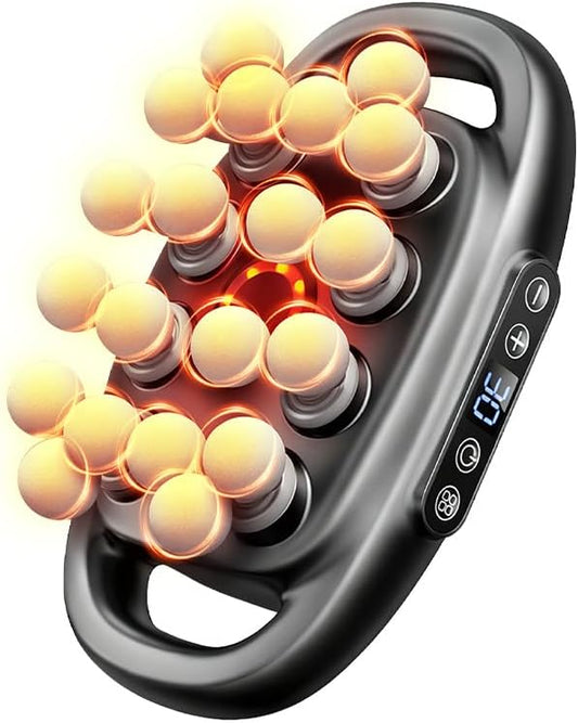 20 Head Massage Gun Deep Tissue - 2026 Upgrade Back Muscle Massager | 3 Modes & 30 Intensities, Portable Quiet Percussion Massager for Legs, Waist, Back, Neck, Buttocks Muscles Pain Relief