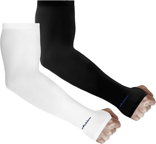 Achiou Arm Sleeves for Men Women, Sun Sleeves UV Protection Cooling Sports | Compression,Tattoo Sleeve Cover, Thumb Hole Design,Tattoo Cover Up, UPF 50+, Versatile Use for Basketball Football Volleyball