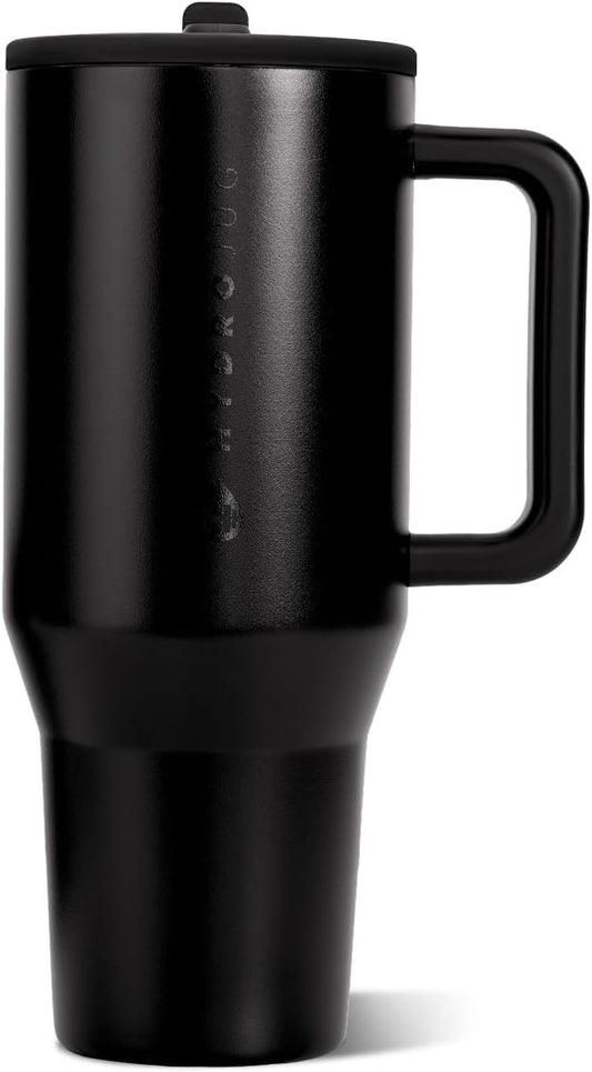 HydroJug Traveler 32oz, Insulated Tumbler with Handle & Straw, Black