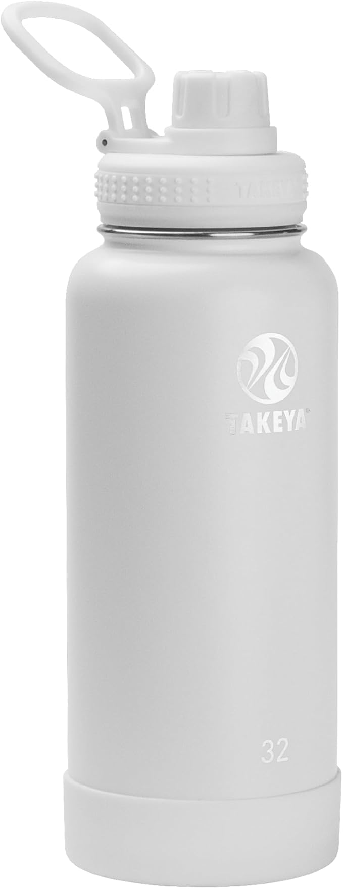 Takeya Actives Stainless Steel Water Bottle, Insulated Spout Lid, Keeps Drinks Cold 24 Hrs, Leakproof, Durable, Dishwasher Safe, Ideal for Gym, Travel, Fits Most Cup Holders, 32 oz/Arctic