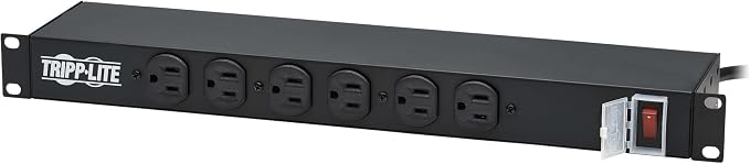 Tripp Lite 12-Outlet Rackmount PDU Power Strip, Network-Grade Front & Rear Facing Outlets, 15A, 120V, 15ft Cord with 5-15P Plug, Horizontal 1U Rack Mount, Lifetime Manufacturer's Warranty (RS-1215)