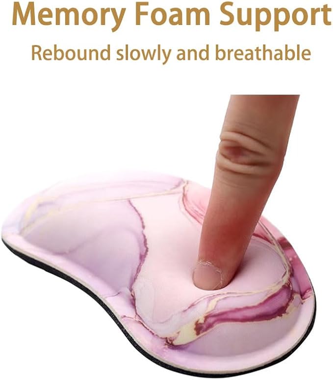MXCOIRTP Wrist Rest for Mouse, Ergonomic Memory Foam Wrist Cushion Support Pad, Mouse Wrist Pad with Non-Slip Base for Typing Pain Relief, Office, Home, Gaming, Computer
