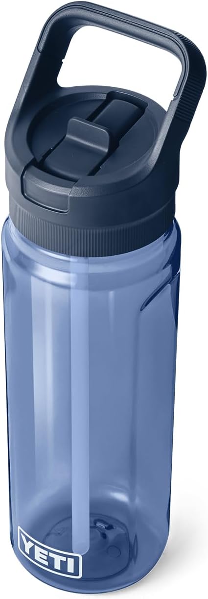 YETI Yonder 750 ml/25 oz Water Bottle with Yonder Straw Cap, Navy