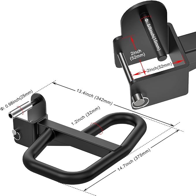 SELEWARE Dip Bar Attachment for Power Rack, 2 x 2 Tube, Multi Grip Handle | Fully Welded Steel Design, Stable Support for Dips, Pull Ups and Strength Training, Ideal for Home Gym Workouts