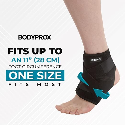 Bodyprox Ankle Support Brace, Breathable Adjustable Wrap, 1 Pack | For Men & Women, Flexible Compression for Sports, Workouts, and Daily Use