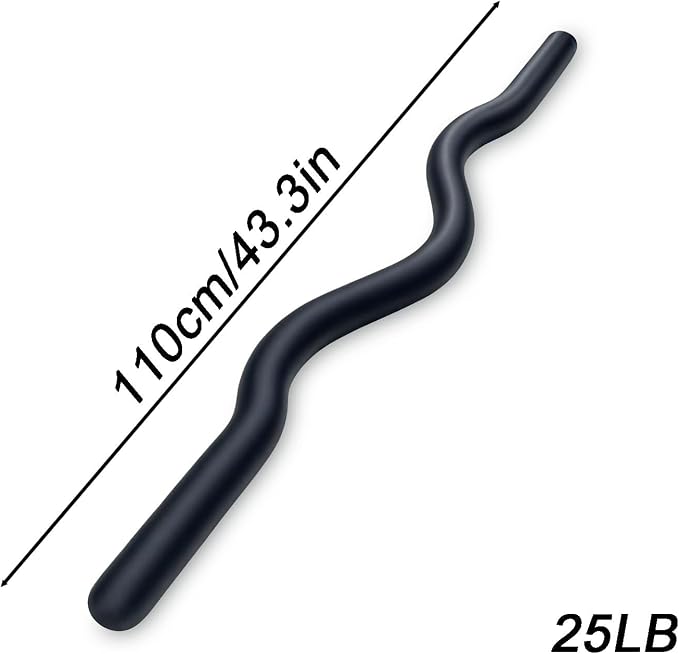 Weighted Workout EZ Curl Bar, Strength Training Bars, Soft Silicone Surface with Solid Steel Exercise Bar Barbell for Yoga, Pilates,Body Toning,and Strength Training