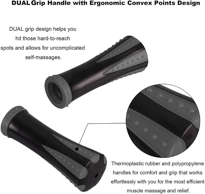 YANSYI Professional 9-Roller Deep Tissue Massage Stick - Portable Muscle Recovery Roller for Athletes, Relieves Post-Workout Soreness & Leg/Back Pain - Portable Physio Tool (Gray)