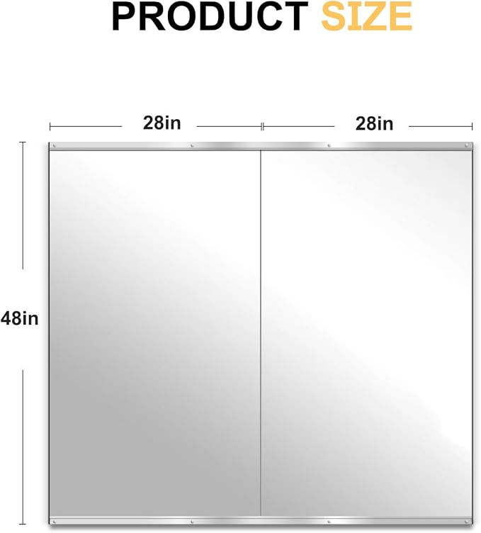 Home Gym Mirror for Wall, 48"x28"x2PCS, Workout Mirrors for Home Gym | Large Frameless Tempered Glass, Full Length Boyd Mirror for Garage, Yoga Room, Dance Studio, Bedroom, Wall Mounted