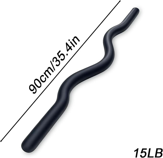 Weighted Workout EZ Curl Bar, Strength Training Bars, Soft Silicone Surface with Solid Steel Exercise Bar Barbell for Yoga, Pilates,Body Toning,and Strength Training